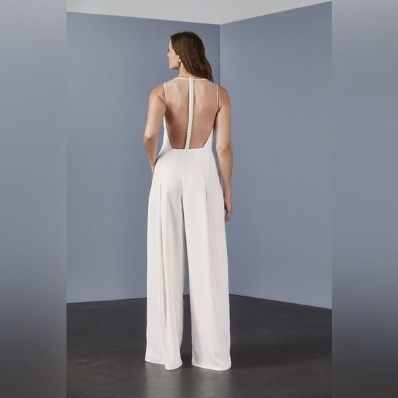 New Amsale LW136 - Sheer back Jumpsuit/size 4 new - Picture 1 of 7